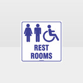 Custom Signs Personalized,Rest Rooms White Background Sign